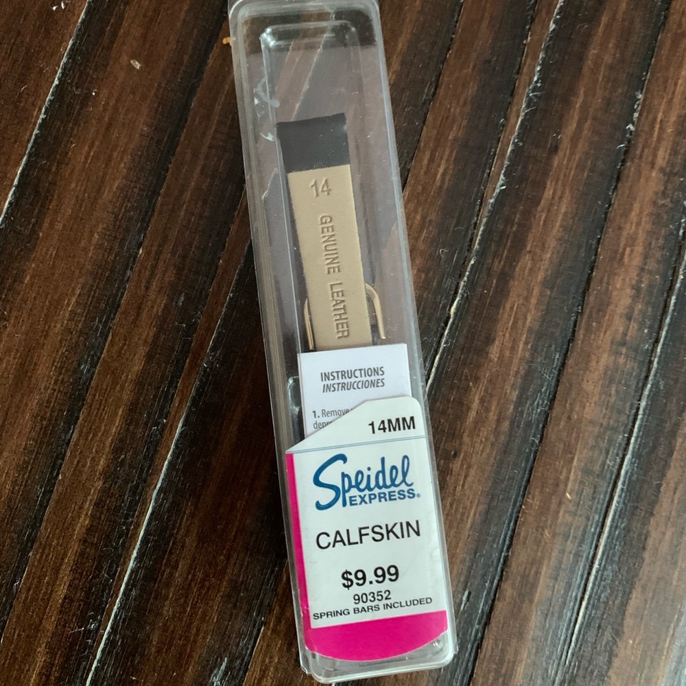SOLD Speidel black calfskin leather watchband 14mm